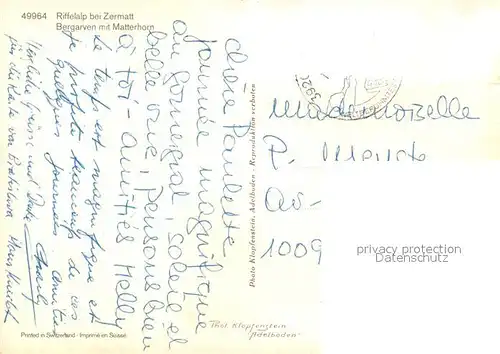 AK / Ansichtskarte Zermatt_VS Riffelalp Bergarven Matterhorn Zermatt_VS