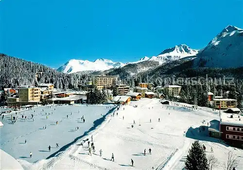 AK / Ansichtskarte Arosa_GR Eisbahn Obersse uebungshuegel Arosa_GR