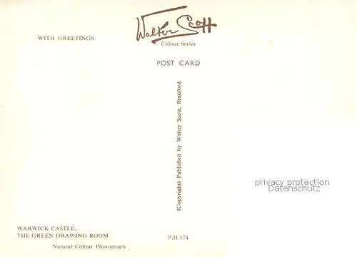 AK / Ansichtskarte Warwick_Castle The Green Drawing Room Warwick_Castle