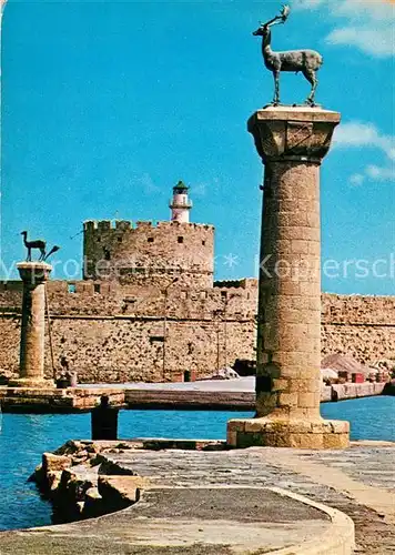 AK / Ansichtskarte Rhodos_Rhodes_aegaeis Leuchtturm Der Hirsch Rhodos_Rhodes_aegaeis