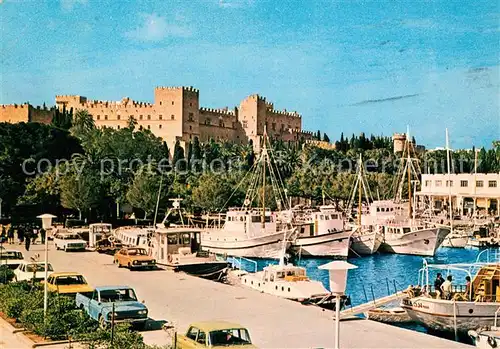AK / Ansichtskarte Rhodes_Rhodos_Greece Hafen Stadtpanorama Rhodes_Rhodos_Greece