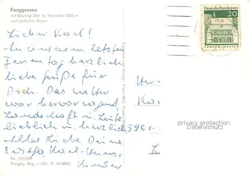 AK / Ansichtskarte Forggensee_Schwangau Saeuling  Forggensee Schwangau