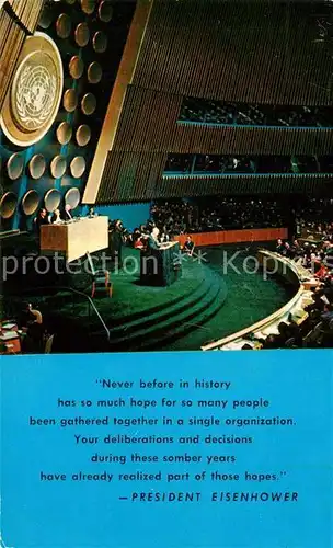AK / Ansichtskarte Politik President Eisenhower Plenary Meeting New York  Politik