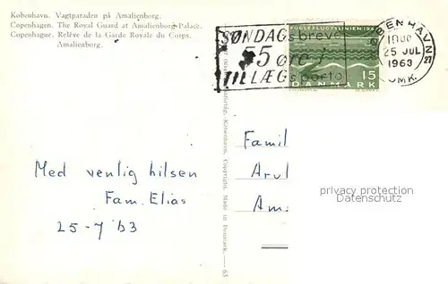 AK / Ansichtskarte Leibgarde_Wache Royal Guard Amalienborg Palace Copenhagen Leibgarde Wache