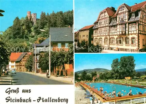 AK / Ansichtskarte Steinbach_Hallenberg Hallenburg FDGB Erholungsheim Fortschritt Schwimmbad Freibad Steinbach_Hallenberg