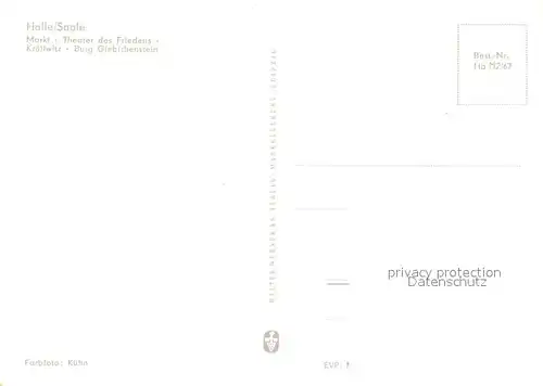 AK / Ansichtskarte Halle_Saale Markt Theater des Friedens Kroellwitz Burg Giebichenstein Fahrgastschiff Dampfer Halle_Saale