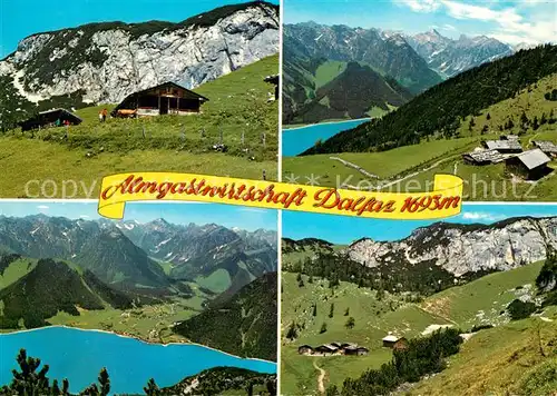 AK / Ansichtskarte Maurach_Achensee Almwirtschaft Dalfaz Rofangebirge Landschaftspanorama Alpen Klobenjoch Achensee Karwendel Pertisau Maurach Achensee