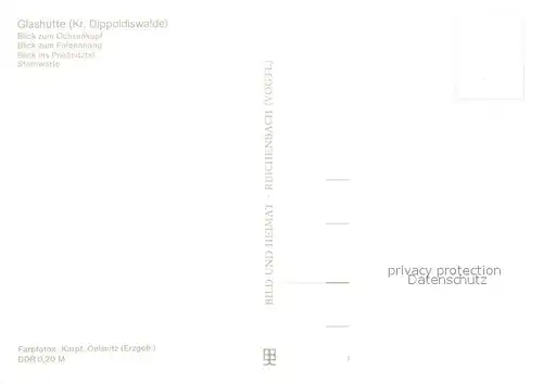 AK / Ansichtskarte Glashuette_Sachsen Blick zum Ochsenkopf Folgenhang Landschaftspanorama Priessnitztal Sternwarte Glashuette_Sachsen