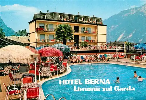 AK / Ansichtskarte Limone_sul_Garda Hotel Berna Swimming Pool Limone_sul_Garda