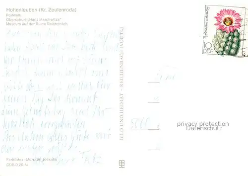 AK / Ansichtskarte Hohenleuben Poliklinik Oberschule Hans Marchwitza Museum Ruine Reichenfels Hohenleuben