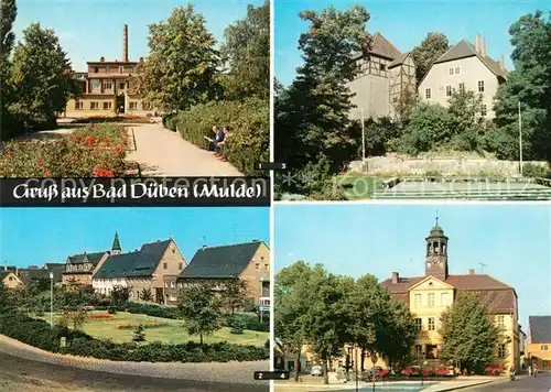 AK / Ansichtskarte Bad_Dueben Eisenmoorbad Platz der Jugend Burg Freilichtmuseum Rathaus Bad_Dueben