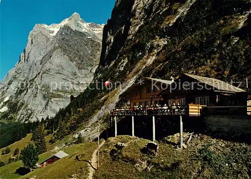 AK / Ansichtskarte Grindelwald Bergrestaurant Pfingstegg mit Wetterhorn Grindelwald