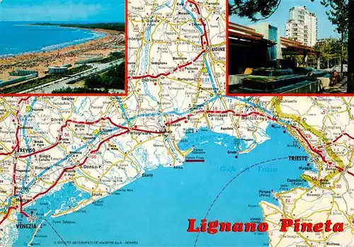 AK / Ansichtskarte Lignano_Pineta Strand Gebietskarte Lignano Pineta