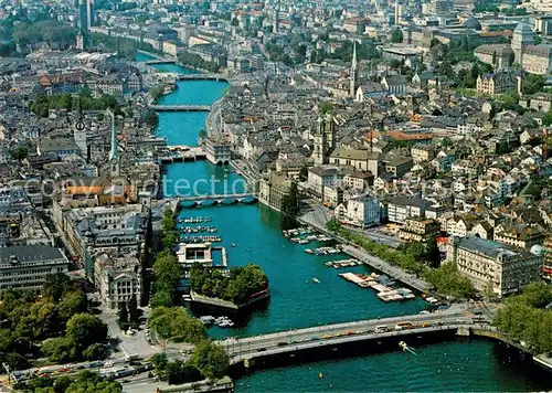 AK / Ansichtskarte Zuerich_ZH Fliegeraufnahme mit Limmat Zuerich_ZH