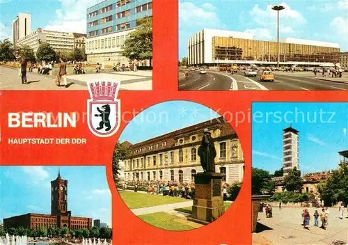 AK / Ansichtskarte Berlin Unter den Linden Palast der Republik Rathaus Operncafe Mueggelturm Berlin