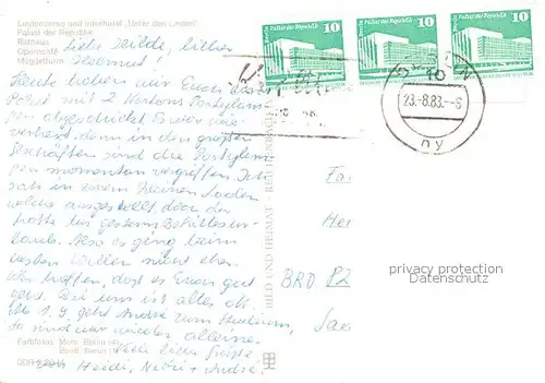 AK / Ansichtskarte Berlin Unter den Linden Palast der Republik Rathaus Operncafe Mueggelturm Berlin