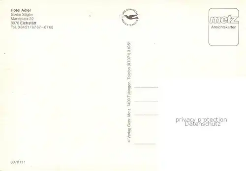 AK / Ansichtskarte Eichstaett_Oberbayern Hotel Adler Brunnen Eichstaett_Oberbayern