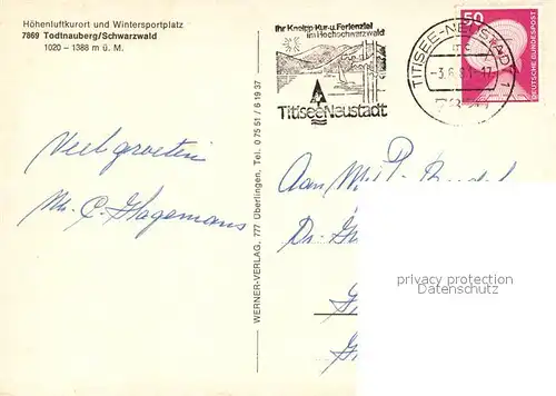 AK / Ansichtskarte Todtnauberg Panorama Todtnauberg