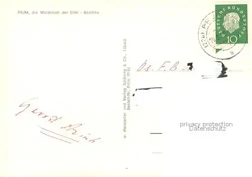 AK / Ansichtskarte Pruem_Eifel Basilika Inneres Pruem_Eifel