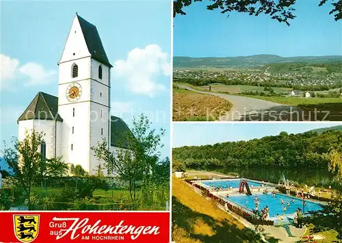 AK / Ansichtskarte Hohentengen_Hochrhein Kirche Panorama Schwimmbad Hohentengen Hochrhein