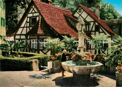 AK / Ansichtskarte Meersburg_Bodensee Baerenbrunnen in der Steigstrasse Meersburg Bodensee