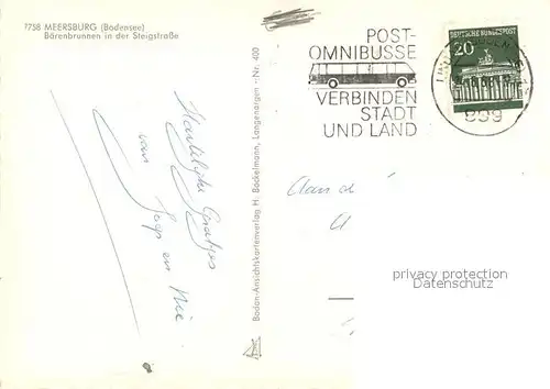 AK / Ansichtskarte Meersburg_Bodensee Baerenbrunnen in der Steigstrasse Meersburg Bodensee