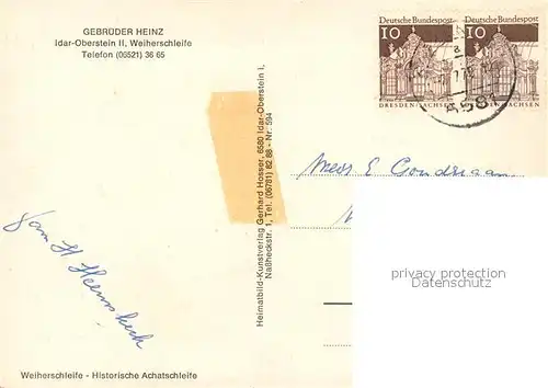 AK / Ansichtskarte Idar Oberstein Gaststaette Gebrueder Heinz an der Weiherschleife Idar Oberstein