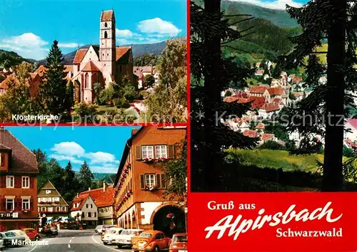 AK / Ansichtskarte Alpirsbach Klosterkirche Marktplatz Teilansicht Alpirsbach