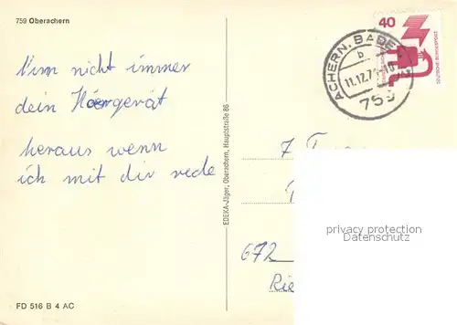 AK / Ansichtskarte Oberachern Kirchen Panorama  Oberachern