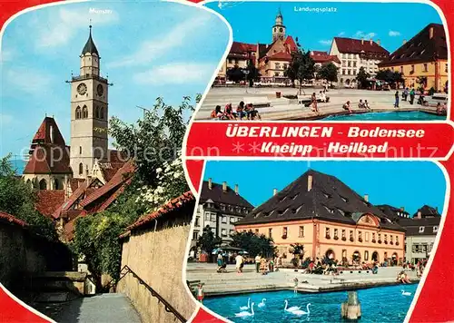 AK / Ansichtskarte ueberlingen_Bodensee Kirche Landungsplatz der Faehren Promenade ueberlingen Bodensee