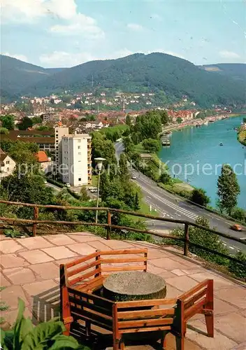 AK / Ansichtskarte Eberbach_Neckar Blick von der Abeggsbank ins Neckartal Eberbach Neckar