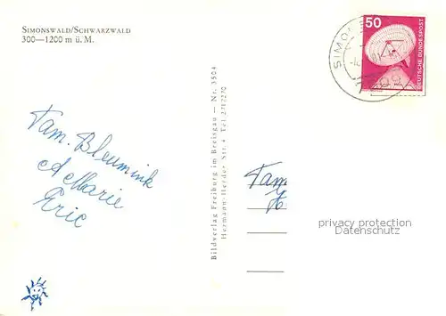 AK / Ansichtskarte Simonswald Panorama Simonswald