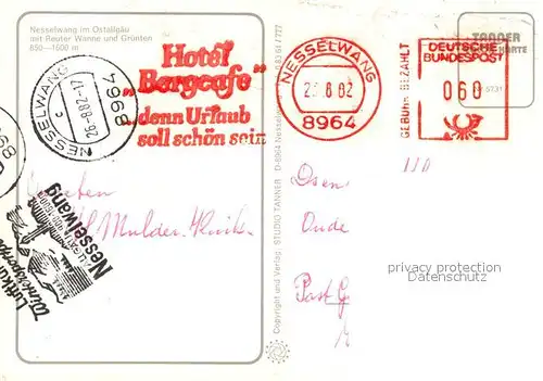 AK / Ansichtskarte Nesselwang mit Reuter Wanne und Gruenten Nesselwang