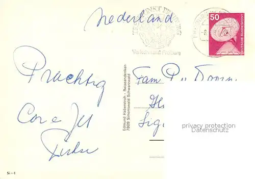 AK / Ansichtskarte Simonswald Simonswaelder Tracht Blick vom Neuenberg und Ettersbachtal Simonswald