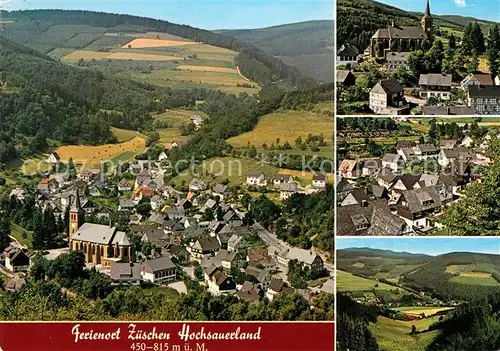 AK / Ansichtskarte Zueschen_Sauerland Fliegeraufnahme Kirche Panorama Zueschen_Sauerland