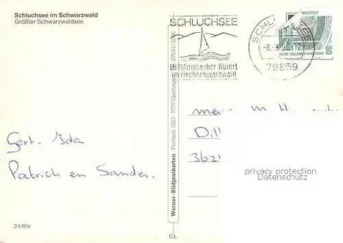 AK / Ansichtskarte Schluchsee Seepartie Schluchsee