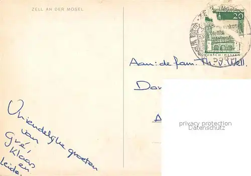 AK / Ansichtskarte Zell_Mosel Partie an der Mosel Zell_Mosel