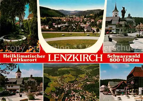 AK / Ansichtskarte Lenzkirch Park Panorama Brunnen Kirche Fliegeraufnahme Ortsmotiv Lenzkirch