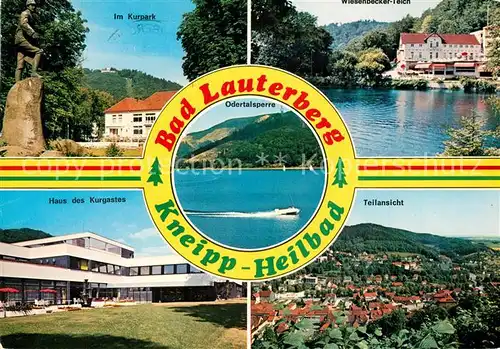 AK / Ansichtskarte Bad_Lauterberg Im Kurpark Wiesenbecker Teich Haus des Kurgastes Panorama Odertalsperre Bad_Lauterberg