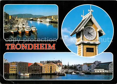 AK / Ansichtskarte Trondheim Hafen Turmuhr  Trondheim
