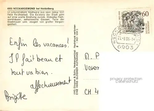 AK / Ansichtskarte Neckargemuend Fachwerkhaeusr Kirche Neckargemuend