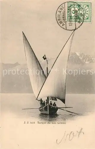 AK / Ansichtskarte Segelboote Barque du Lac Leman  Segelboote