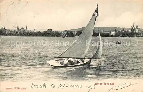 AK / Ansichtskarte Segelboote Zuerich See  Segelboote