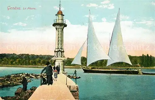 AK / Ansichtskarte Segelboote Geneve Phare Leuchtturm  Segelboote