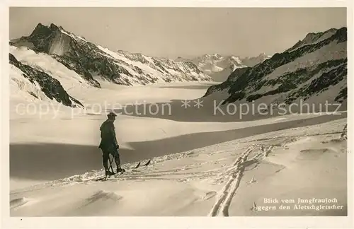 AK / Ansichtskarte Ski Langlauf Jungfraujoch Aletschgletscher  Ski Langlauf