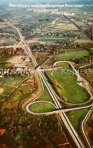 AK / Ansichtskarte Autobahn Norristown and Northeastern Extension Interchanges Pennsylvania Turnpike Aerial View  Autobahn