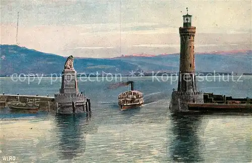 AK / Ansichtskarte Verlag_WIRO_Wiedemann_Nr. 2368 Lindau Bodensee Hafeneinfahrt  Verlag_WIRO_Wiedemann_Nr.