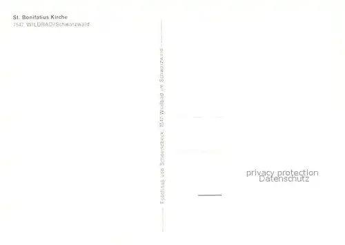 AK / Ansichtskarte Wildbad_Schwarzwald St Bonifatius Kirche Wildbad_Schwarzwald