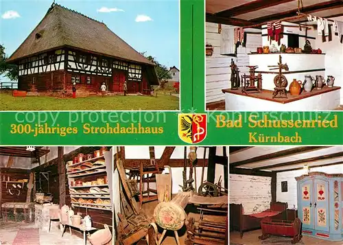 AK / Ansichtskarte Kuernbach_Wuerttemberg Freilichtmuseum Strohdachhaus 17. Jhdt. Innenansichten Kuernbach Wuerttemberg