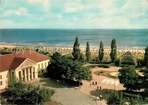 AK / Ansichtskarte Heringsdorf_Ostseebad_Usedom Kulturhaus und Musikpavillon Fliegeraufnahme Heringsdorf_Ostseebad